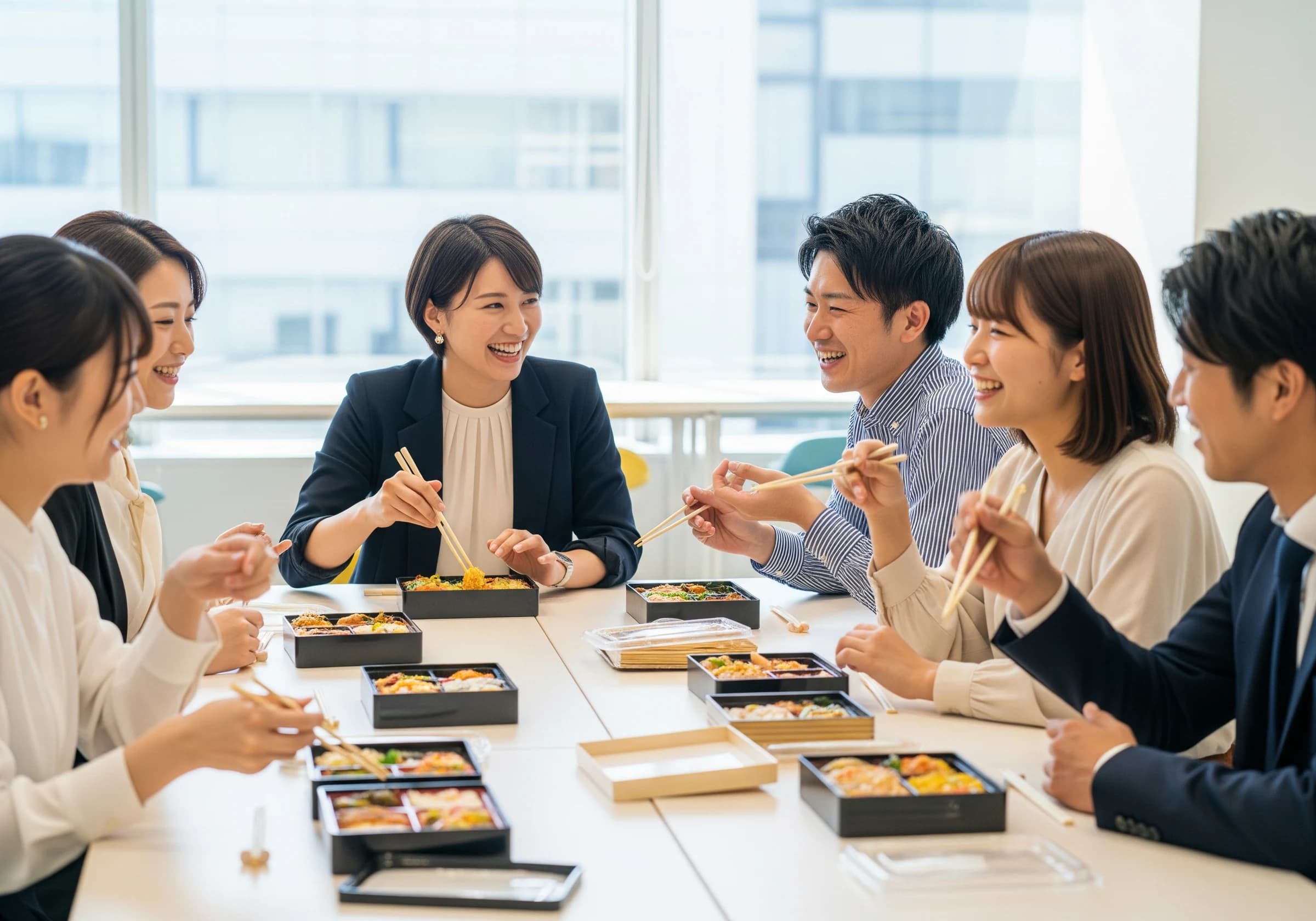 オフィスでの無料試食の様子