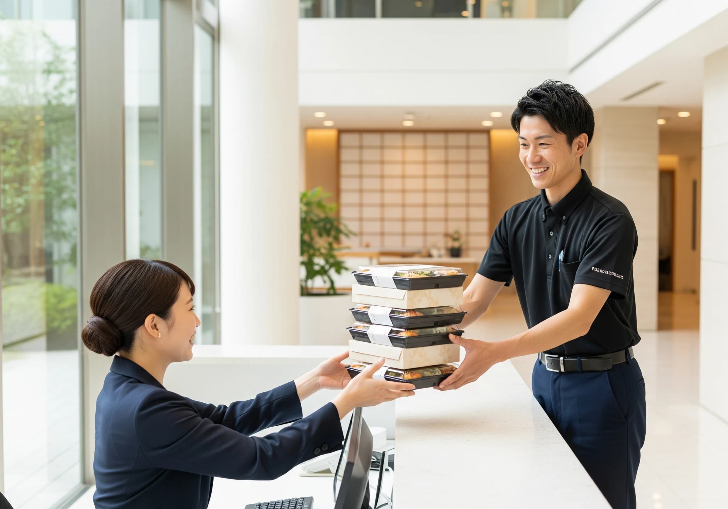手間のかからない弁当受け渡し
